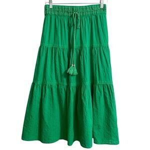 Manoush Skirt Size Medium Green Tiered Peasant Bohemian Cottagecore Western boho
